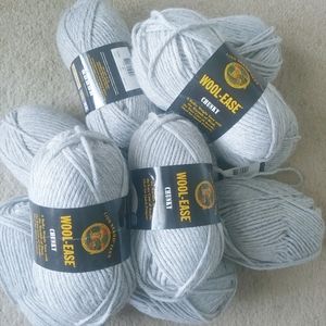Ten Skeins Lion Brand Wool Ease Chunky Silver